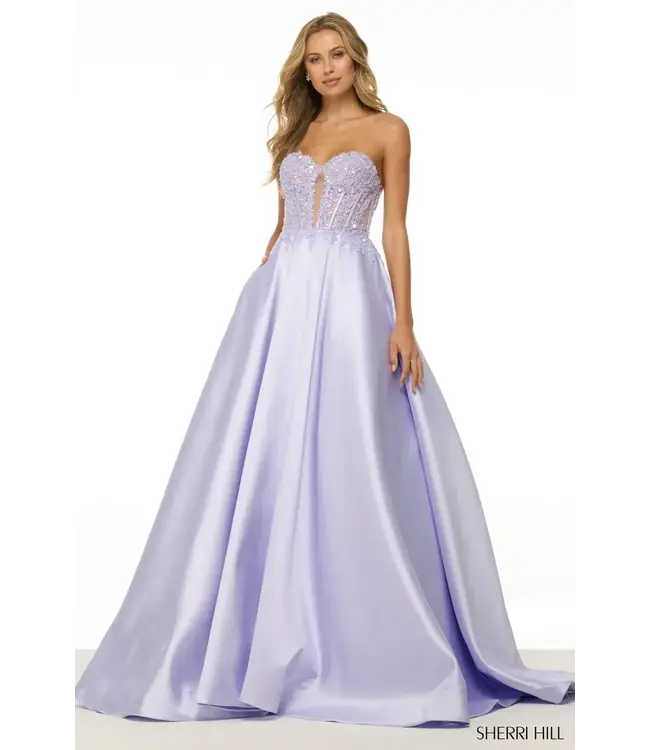 57147 Robe Corset En Mikado Lilas