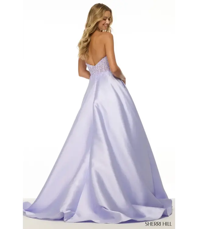 57147 Robe Corset En Mikado Lilas