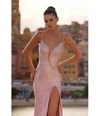 57171 Robe Brillante Rose Argenté