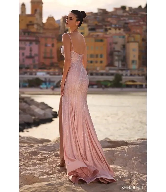 57171 Robe Brillante Rose Argenté