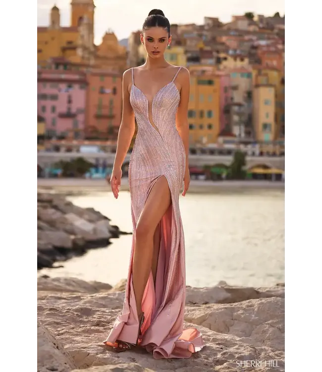 57171 Robe Brillante Rose Argenté