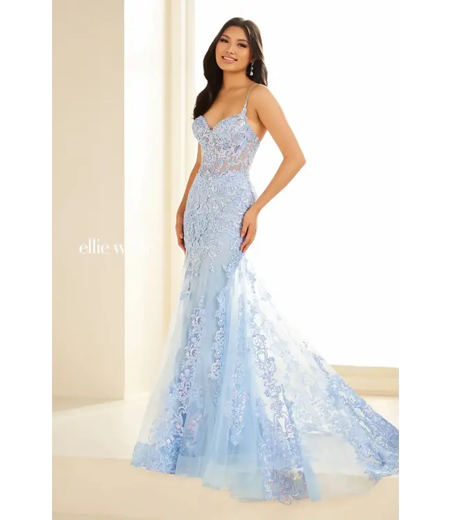 36069 Robe Sirene Bleu Pale
