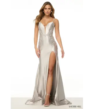 57137 Robe Ajustée Argentée