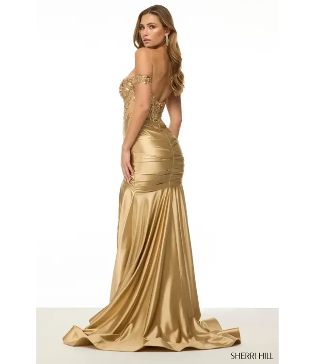 57053 Robe Corset Off Shoulder Bleu Antique