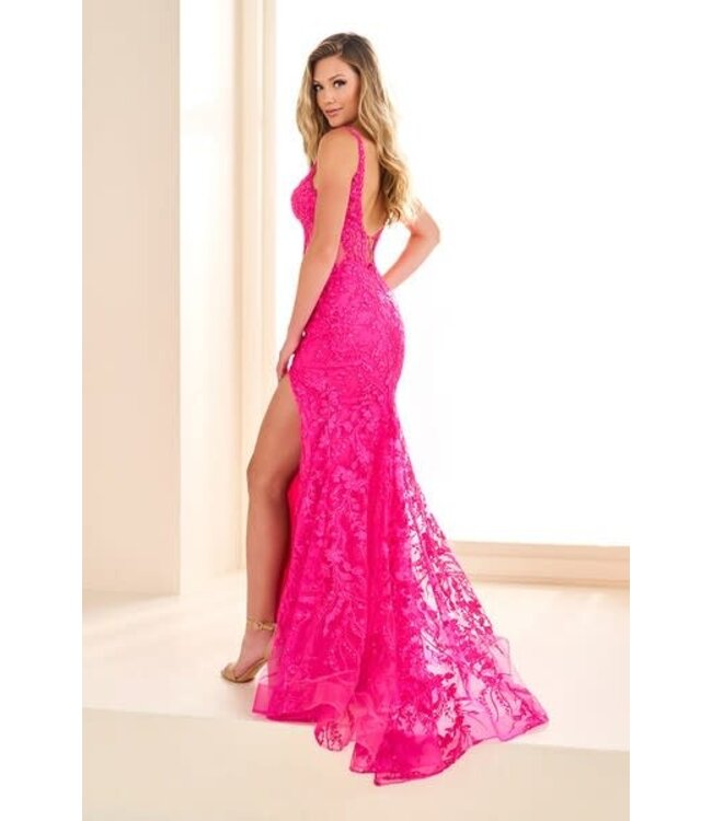 36018 Robe Corset Rose Flamboyant