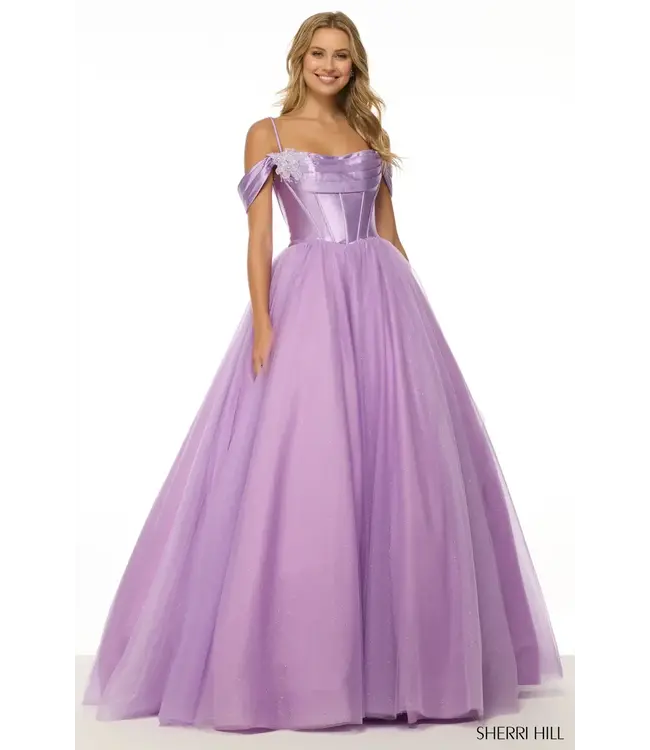 57034 Robe En Tulle Au Corset Satiné Jaune