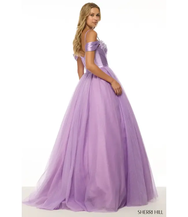 57034 Robe En Tulle Au Corset Satiné Jaune