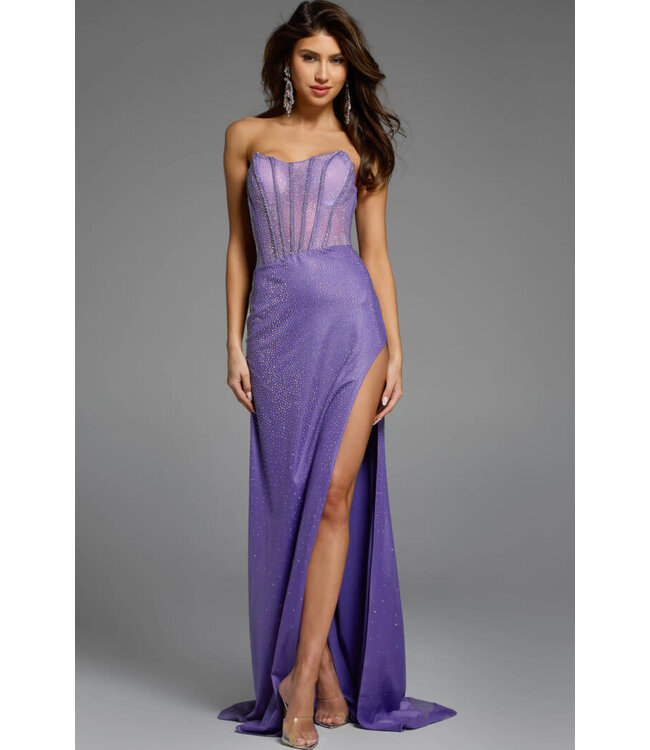 43585 Robe Corset Brillante Noire