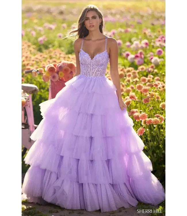 56192 Robe Corset À Étages Periwinkle