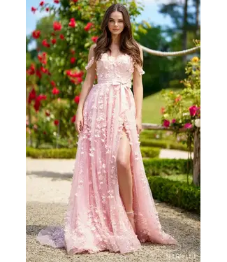 56940 Robe Avec Fleurs 3D Jaune