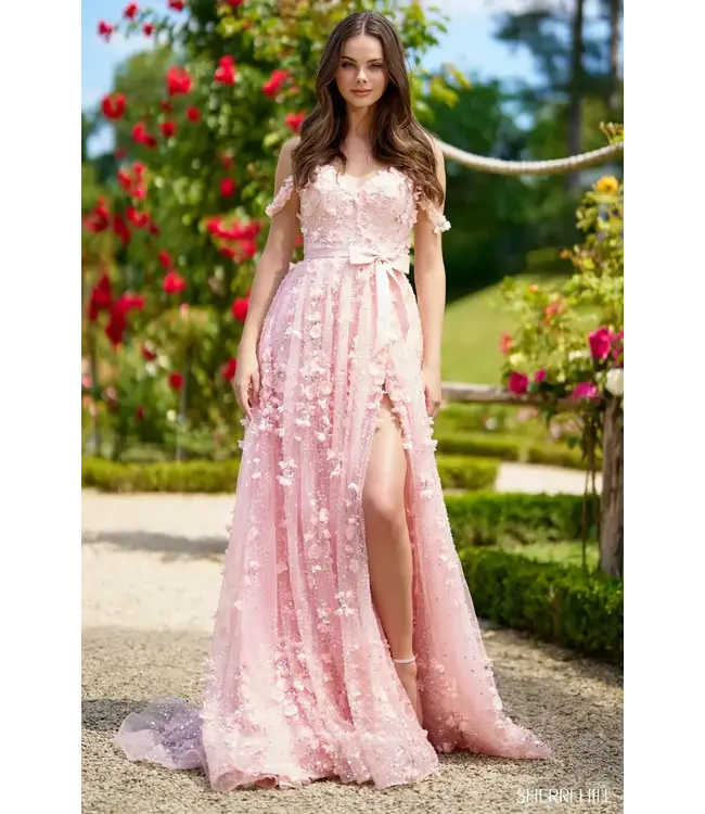 56940 Robe Avec Fleurs 3D Jaune