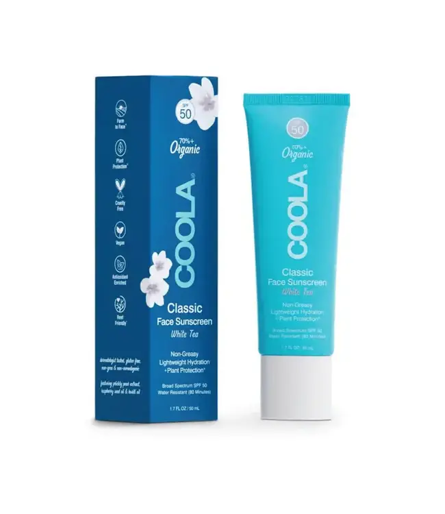 Coola Crème solaire classique pour le visage FPS 50 Parfum Thé Blanc - 50ml