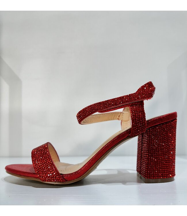 ANNA Sandales Rouges Brillantes ANNA