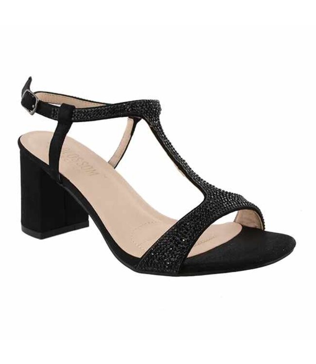 ALBA Sandales Noires Brillantes ALBA