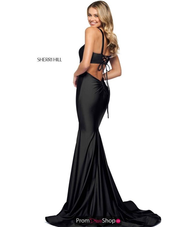 53906 Robe Ajustée Et Dos Lacé Noire