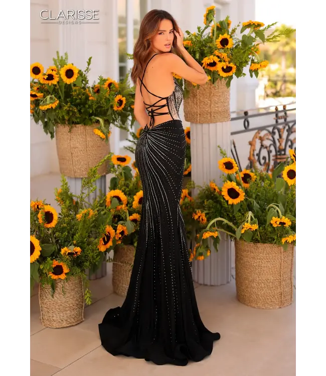 811218 Robe Corset À Brillant Noire