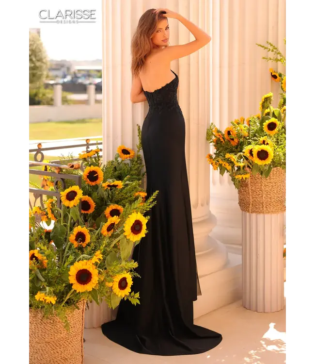 810770 Robe Moulante Brillante Noire