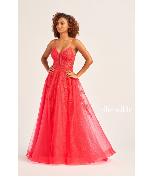 34036 Robe En Tulle Fraise