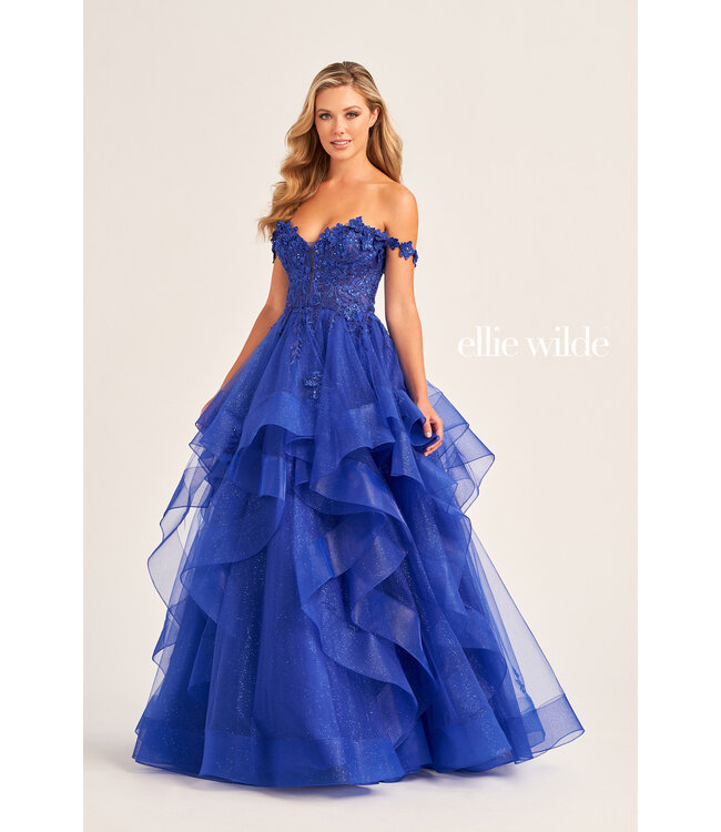 35084 Robe À Étages En Tulle Royal