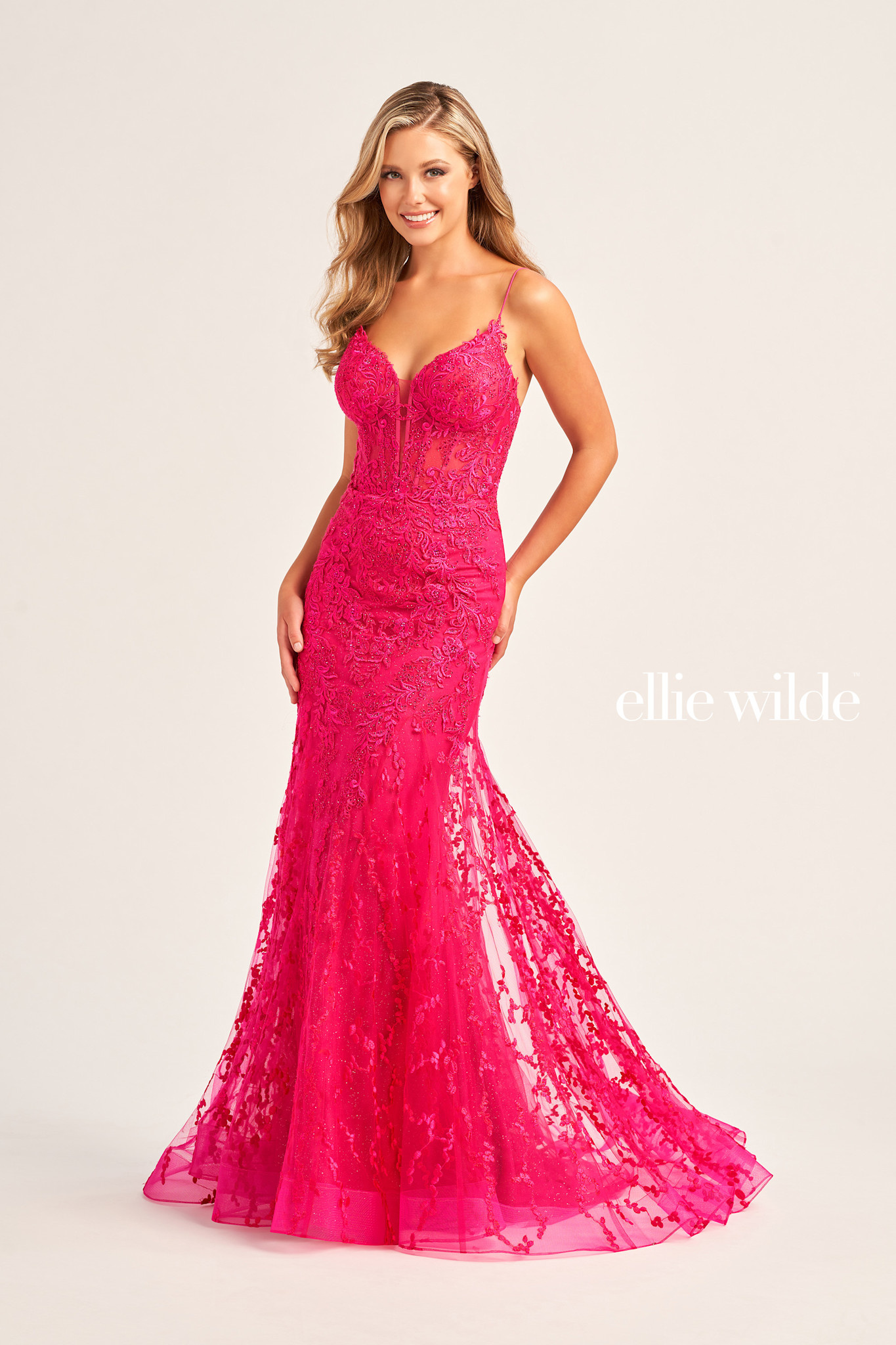 35010 Robe Sirène À Corset Magenta - Mirage