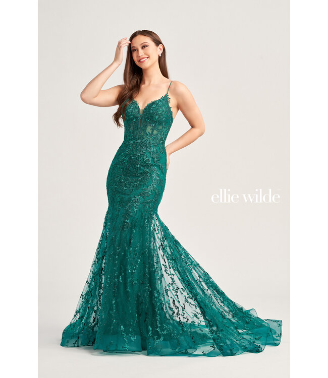 35010 Robe Sirène À Corset Emeraude