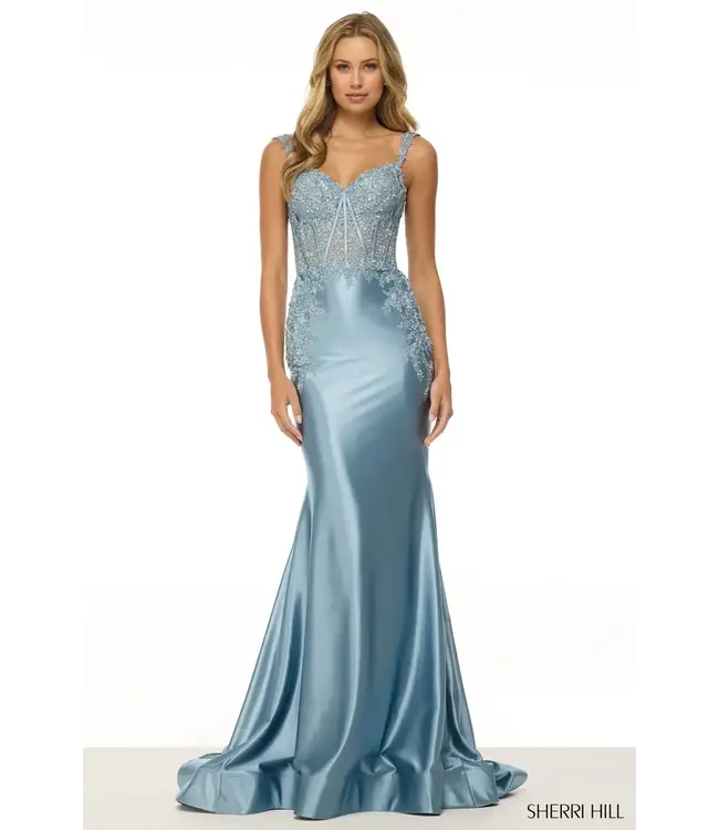 57132 Robe Ajusté Corset Argent