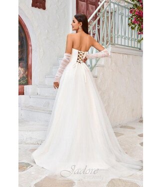 JA7003 Robe bustier avec manches Noire