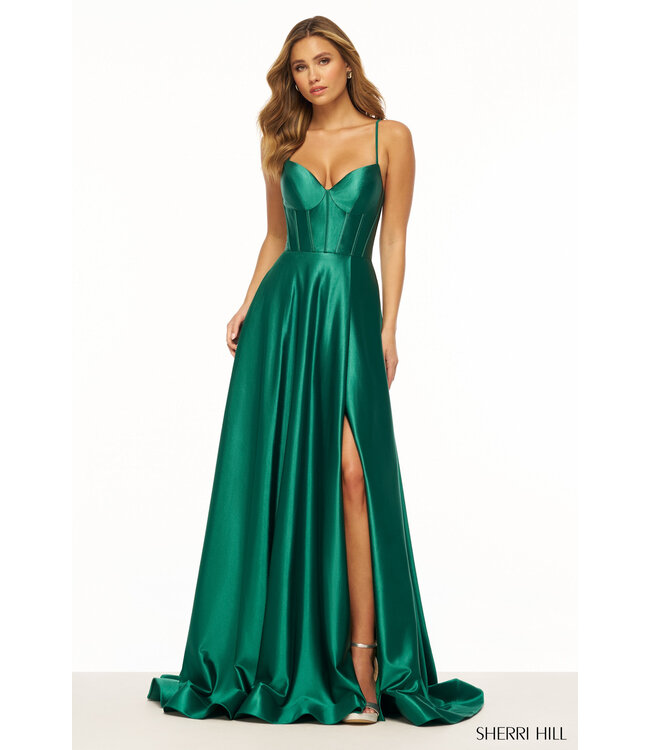 56188 Robe En Satin Corset Orange