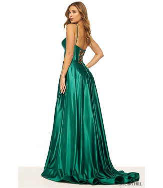 56188 Robe En Satin Corset Peacock