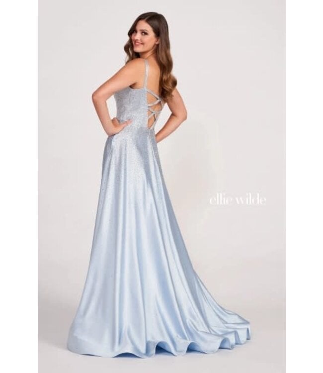 34044 Robe En Satin Et Pierres Brillantes