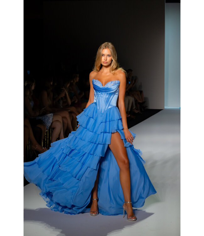 56911 Robe Corset Étagée Periwinkle