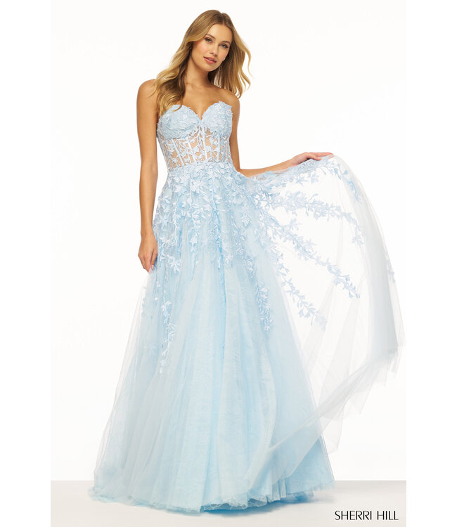 55760 Robe Corset Avec Broderies Lilas