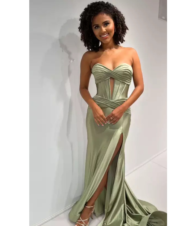 56161 Robe Avec Corset Bustier Moss