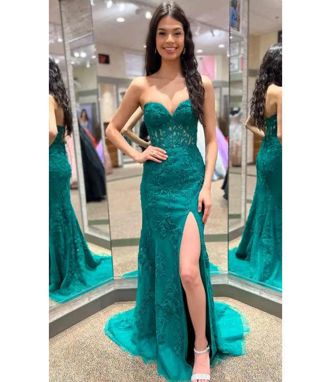 55467 Robe À Broderies Émeraude