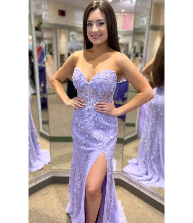 55467 Robe À Broderies Lilas