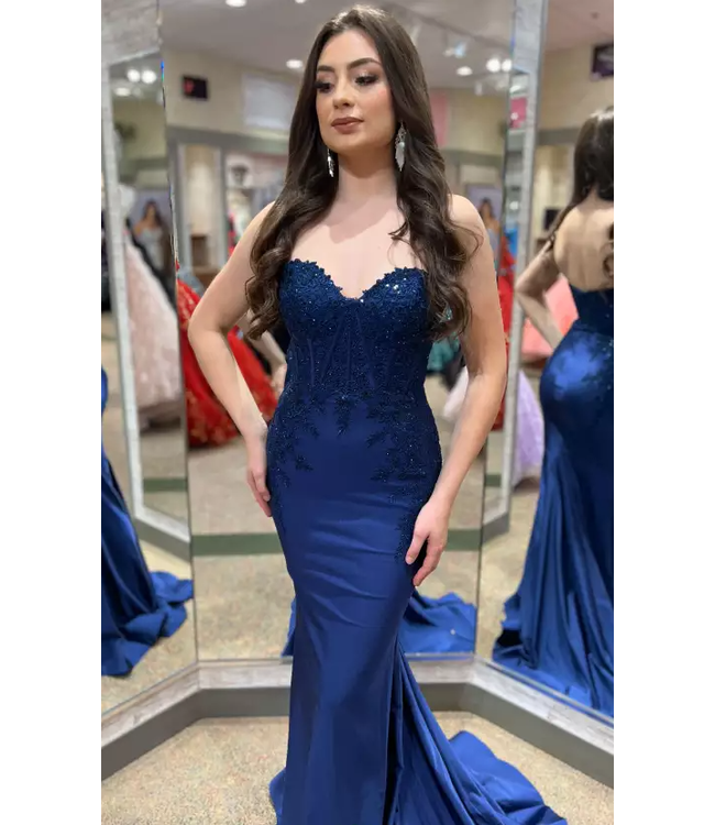 56314 Robe Bustier Corset Marine