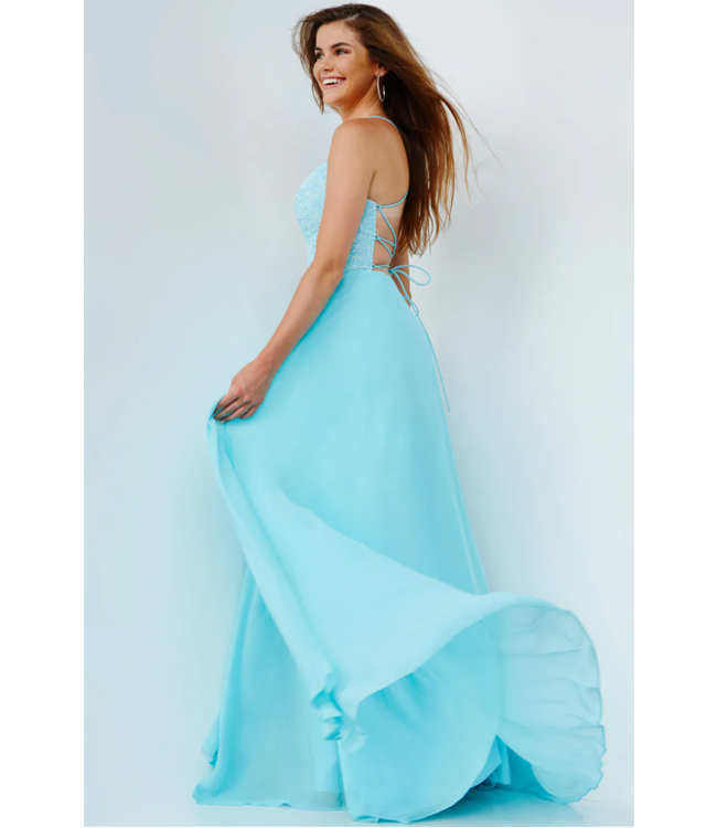 22288 Robe Fluide Bleu Pâle