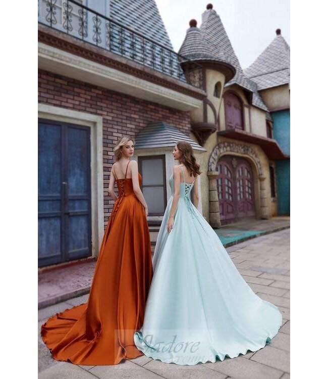 j22018 Robe De Satin Menthe