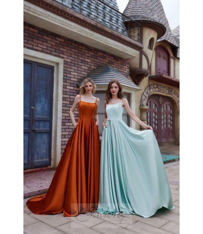 j22018 Robe De Satin Menthe