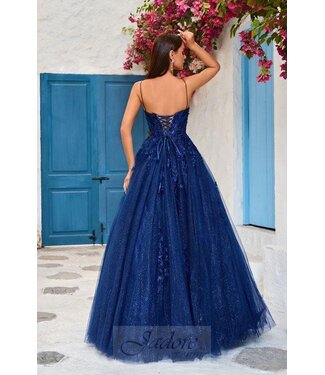 j25029 Robe Princesse Scintillante  Marine