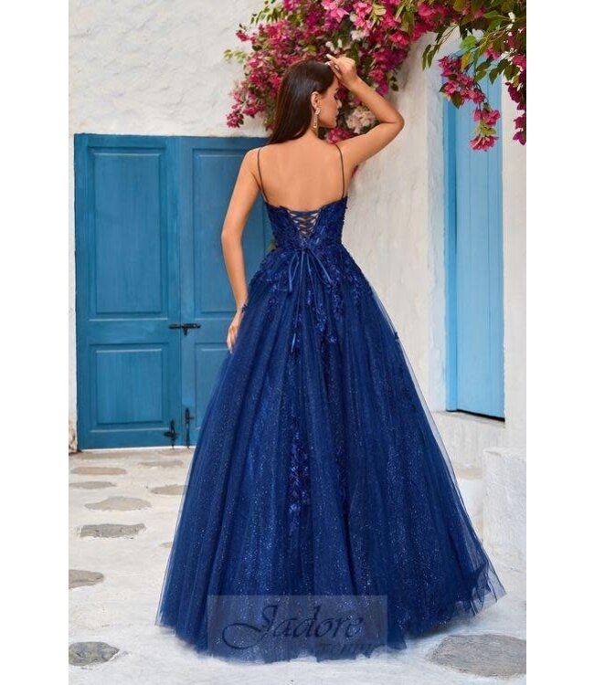 j25029 Robe Princesse Scintillante  Marine