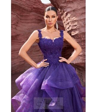 J27001  Robe à volants Mauve