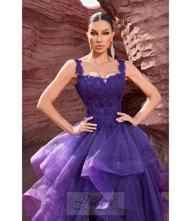 J27001  Robe à volants Mauve