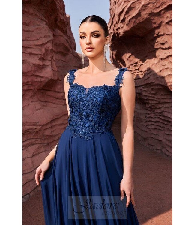 J27002 Robe fluide Bleu Marin