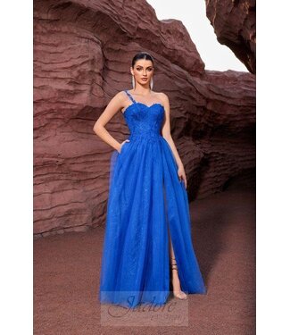 J27004 Robe en A une bretelle Royal