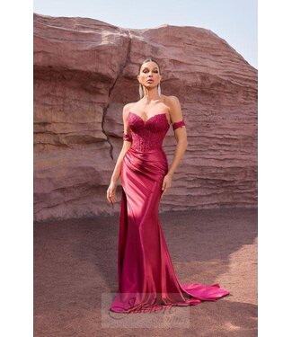 J27006 Robe corset ajustée Bourgogne