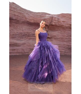 J27008 Robe à étages noire J27008 Robe à étages noire