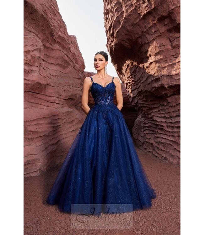 J27009 Robe princesse corset Marine