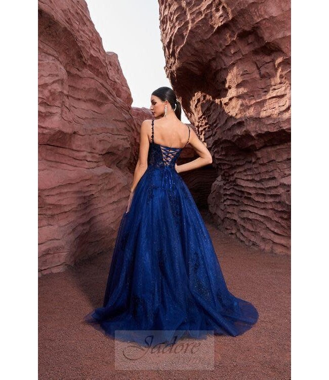 J27009 Robe princesse corset Marine