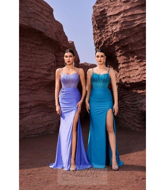 J27018 Robe croset ajustée Periwinkle